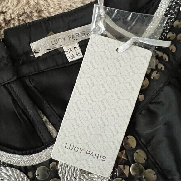 NWT Lucy Paris Flowy Black Flutter Sleeves Boho BlouseTop SZ Medium - Picture 13 of 14